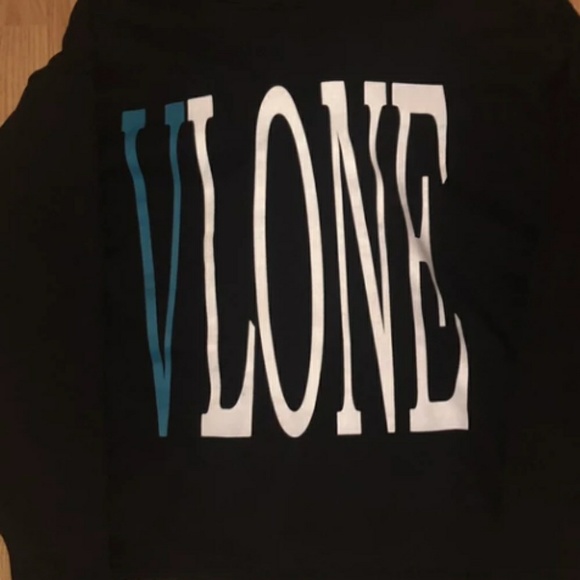 Blue white vlone hoodie
